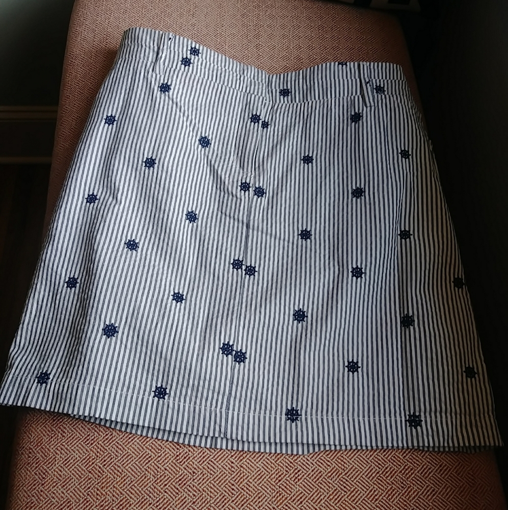 British Khaki cotton striped skirt Size 10